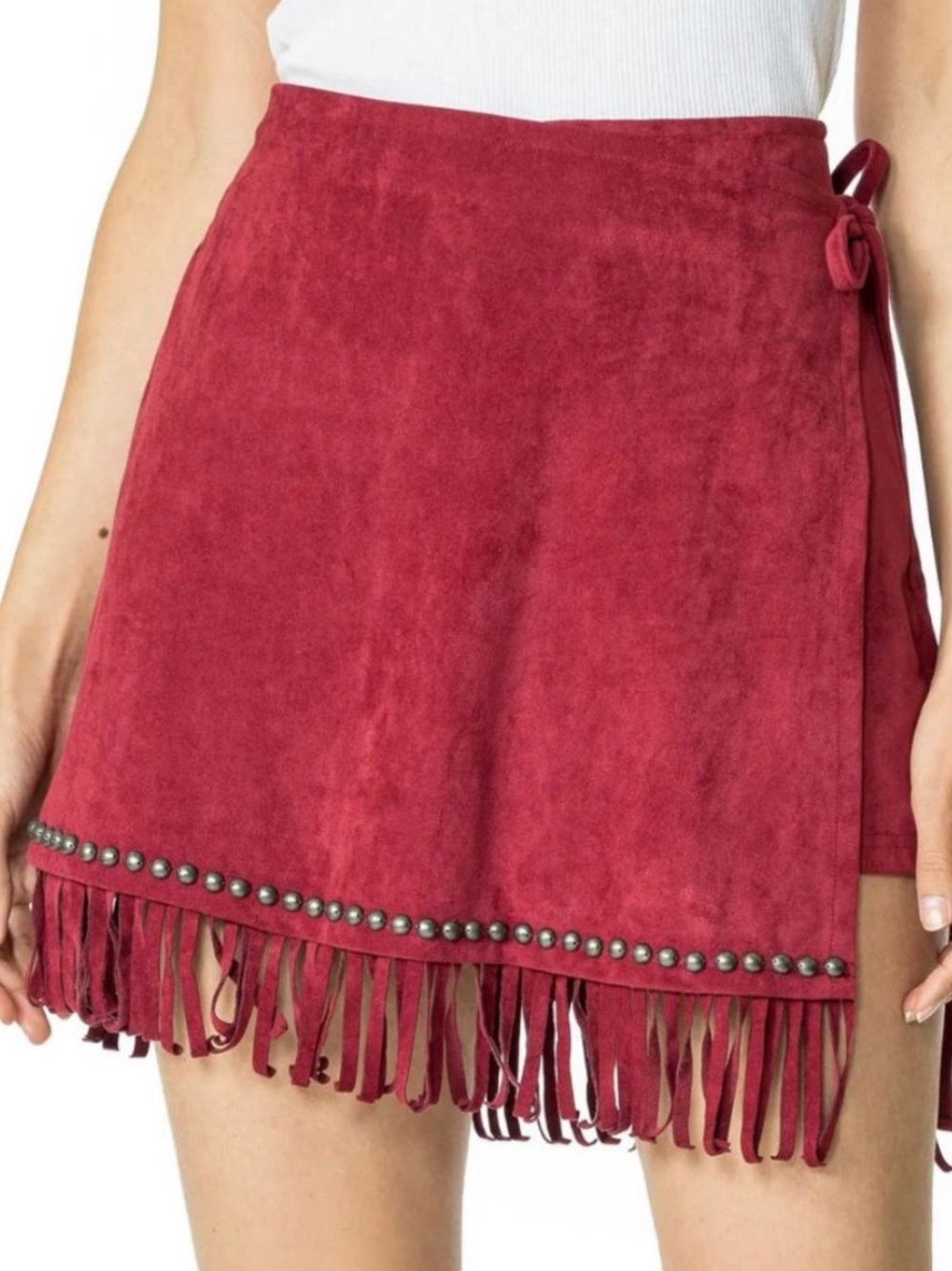 Double D Ranch Red Suede Skort